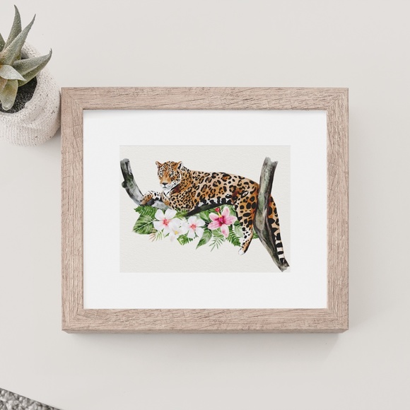 Jaguar Watercolor Illustration Wall Art Print Poster Unframed - Picture 4 of 10